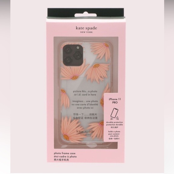 2 for $40 Kate spade Clear Jeweled Falling Flower Photo Frame Case iphone 11 pro - Picture 3 of 4